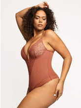 Load image into Gallery viewer, DEEP-V NECK LACE SHAPEWEAR BODYSUIT
