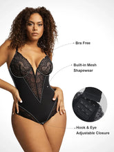 Load image into Gallery viewer, DEEP-V NECK LACE SHAPEWEAR BODYSUIT
