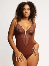 Load image into Gallery viewer, DEEP-V NECK LACE SHAPEWEAR BODYSUIT
