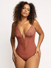 Load image into Gallery viewer, DEEP-V NECK LACE SHAPEWEAR BODYSUIT
